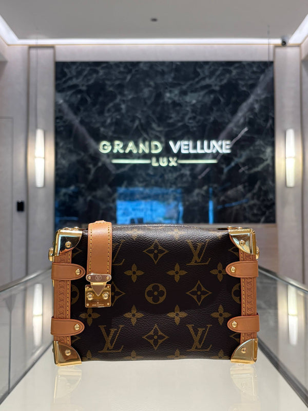 2026 MICROCHIP LOUIS VUITTON MINI SOFT TRUNK IN BROWN MONOGRAM ARCHIVE CANVAS