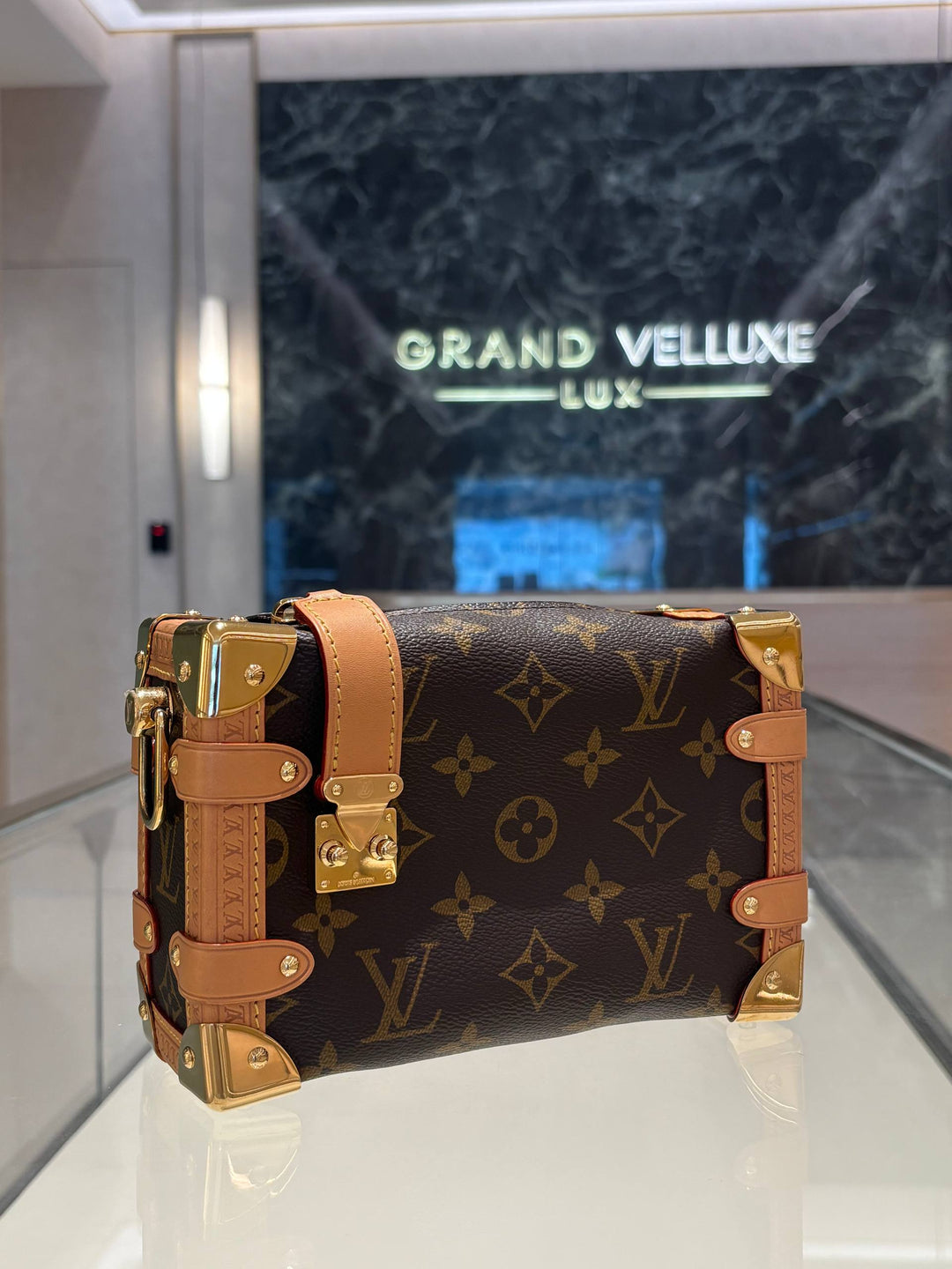 2026 MICROCHIP LOUIS VUITTON MINI SOFT TRUNK IN BROWN MONOGRAM ARCHIVE CANVAS
