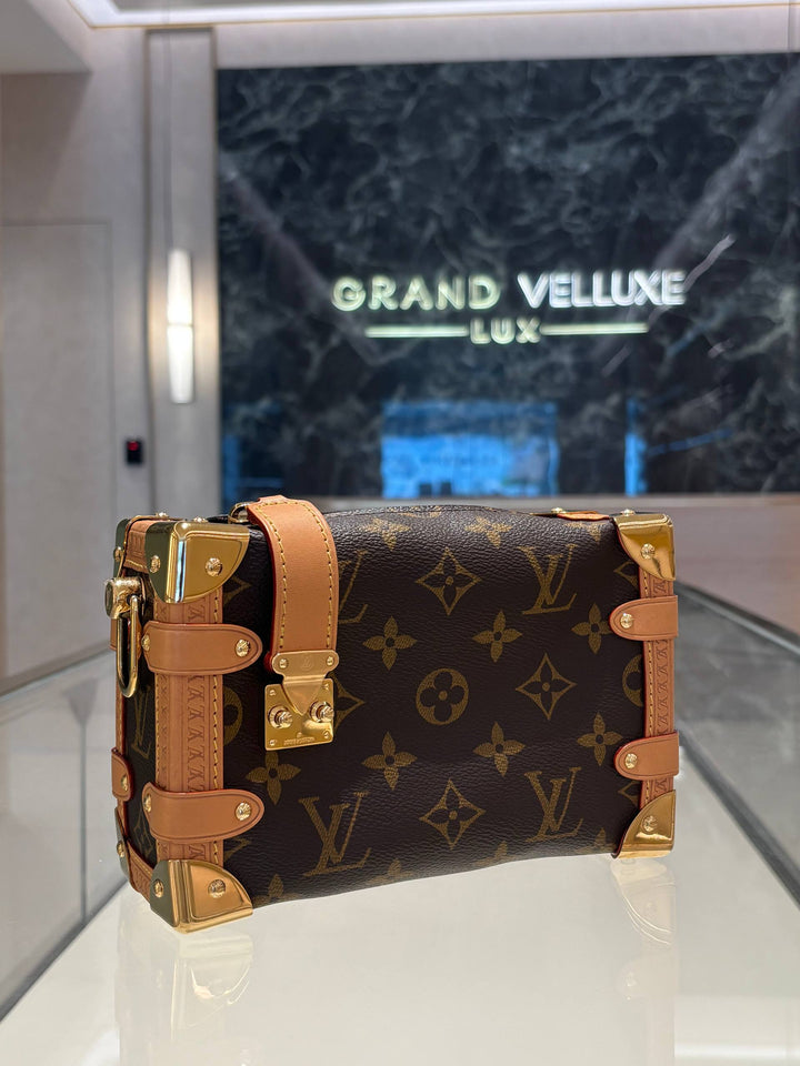 2026 MICROCHIP LOUIS VUITTON MINI SOFT TRUNK IN BROWN MONOGRAM ARCHIVE CANVAS