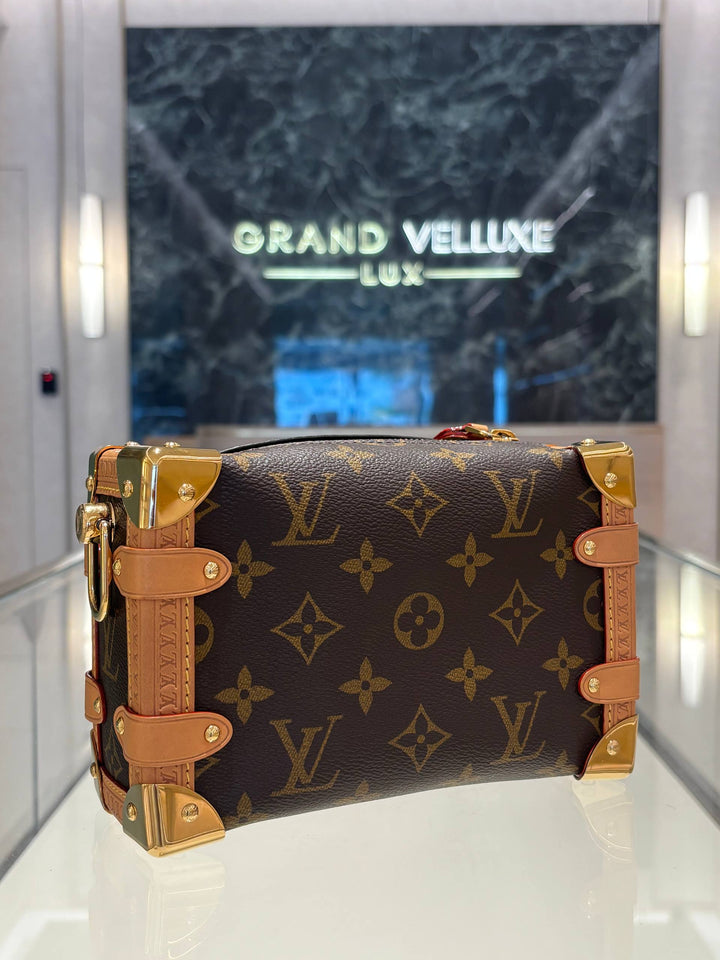 2026 MICROCHIP LOUIS VUITTON MINI SOFT TRUNK IN BROWN MONOGRAM ARCHIVE CANVAS