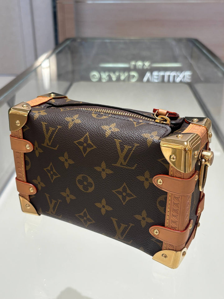 2026 MICROCHIP LOUIS VUITTON MINI SOFT TRUNK IN BROWN MONOGRAM ARCHIVE CANVAS