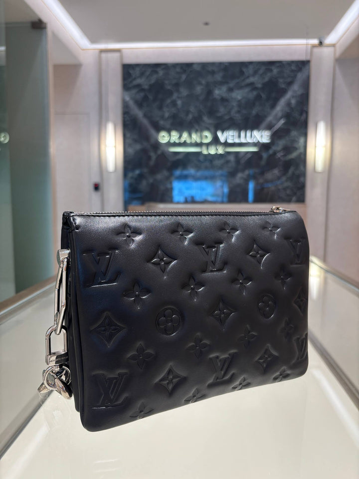 LOUIS VUITTON MONOGRAM CRYSTAL EMBELLISHED COUSSIN BB IN BLACK LAMBSKIN LEATHER