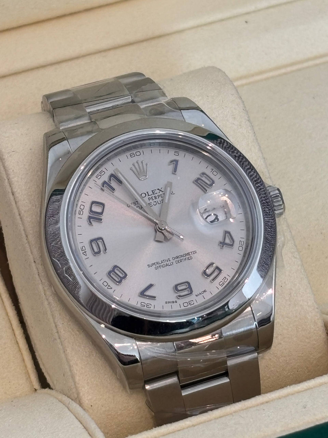 2018 ROLEX DATEJUST II REF 116300 BLUE ARABIC PURPLE DIGITAL DIAL 41MM AUTOMATIC WATCH
