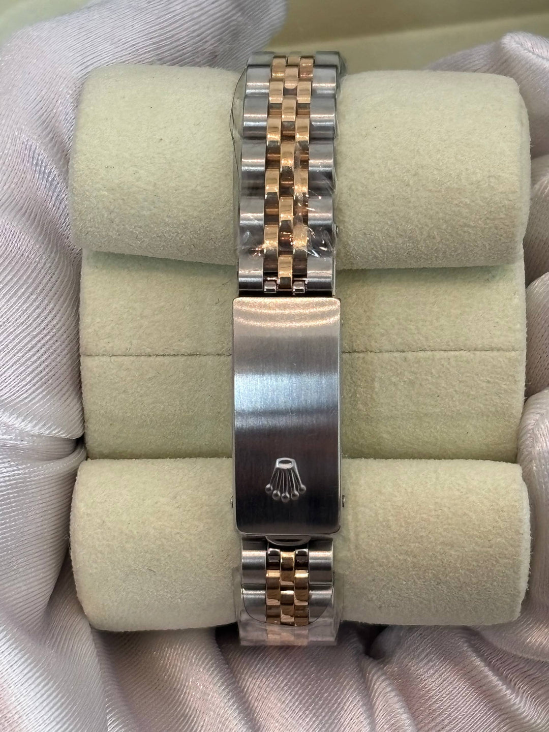 ROLEX LADY DATEJUST HALF 18K 750 YELLOW GOLD JUBILEE 69173 WHITE COMPUTER DIAMOND DIAL 26MM AUTOMATIC WATCH